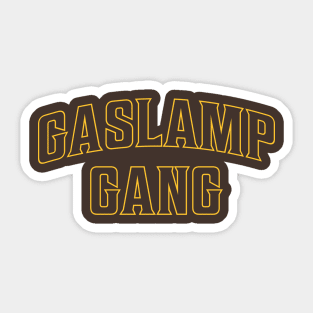 San Diego 'Gaslamp Gang' Baseball Fan T-Shirt: Capture the Spirit of SD's Historic District in Bold Baseball Style! Sticker